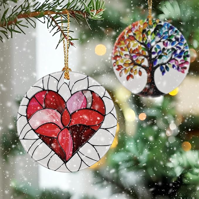 Heart Ornament, Christmas Ornament – Christmas Tree Decor, Holiday Decoration, Stocking Stuffer, Festive Gift Idea, Perfect Love Gift for Couple, Girlfriend, Friends, and Family