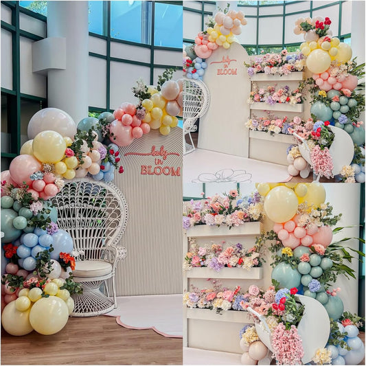 Pink Green Balloons Arch Sage Green Pink Blue Yellow White Balloon Garland Pastel Blue Yellow Beige Olive Latex Balloons Fairy Birthday Tea Goose Party Decorations Wedding Wildflower Baby Shower