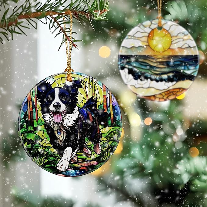 Border Collie Ornament, Dog Christmas Ornament – Christmas Tree Decor, Holiday Decoration, Stocking Stuffer, Festive Gift Idea, Gifts for Dog Lover, Friends, and Family