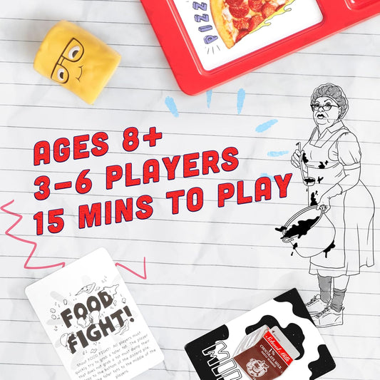 The Lunch Room – Ultimate Family Board & Card Game Hilarious Food Fight with Tater Tots Squishy Toys for Kids & Adults 8+ | Easy-to-Learn Party Game for 3-6 Players