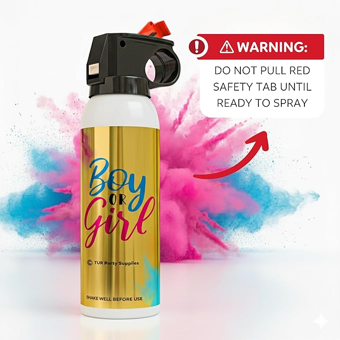 Baby Gender Reveal Powder Spray | 2 Pack Pink 100g | Fireworks Alternative | Biodegradable | Decorations for Photoshoots, Celebrations, Parties | TUR Party Supplies