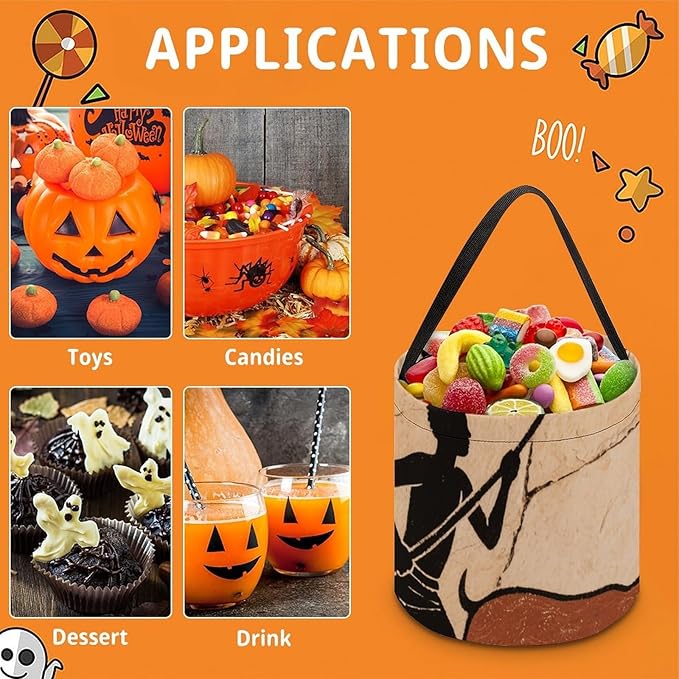 Halloween Candy Bucket - Ethnic Tribe Trick Or Treat Candy Bag, Gift Bag for Party Favor Supplies