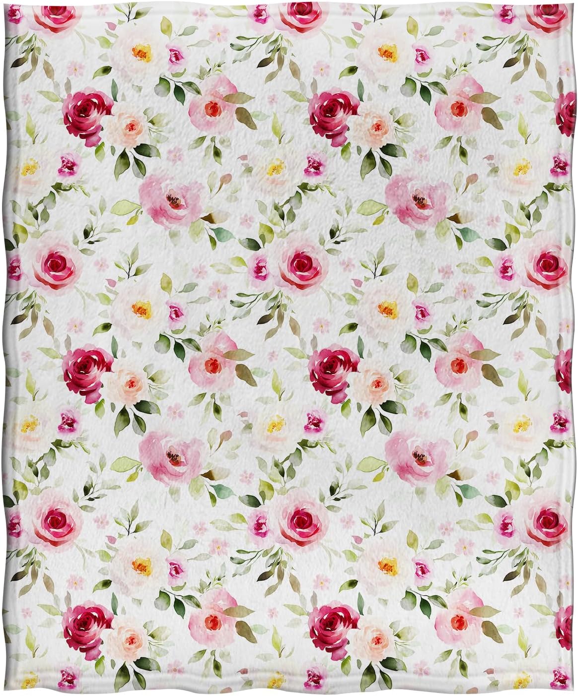 Jekeno Rose Flowers Blanket Gifts for Women Girls, Birthday Valentines Soft Throw for Adult, Lightweight Warm Flannel for Bed Sofa Couch Office Home 50"x60"