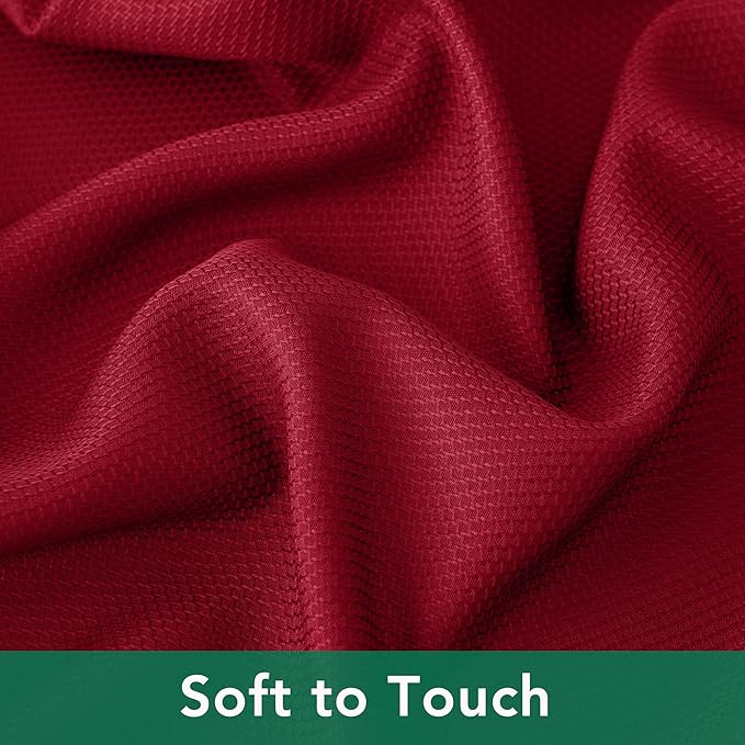 Biscaynebay Textured Fabric Christmas Rectangle Table Cloth 70x120 Inch, Red Water Resistant Tablecloths for Dining, Kitchen, Wedding and Parties, Machine Washable