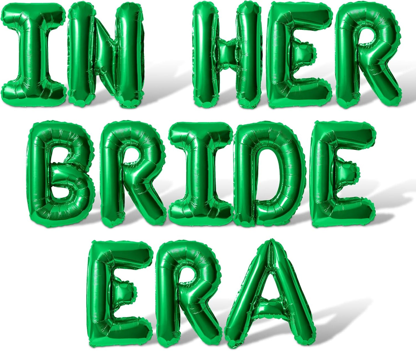 Letter Balloons - IN HER BRIDE ERA 16" Inch Alphabet Letters Foil Mylar Balloon Bachelorette Party Banner (Green)