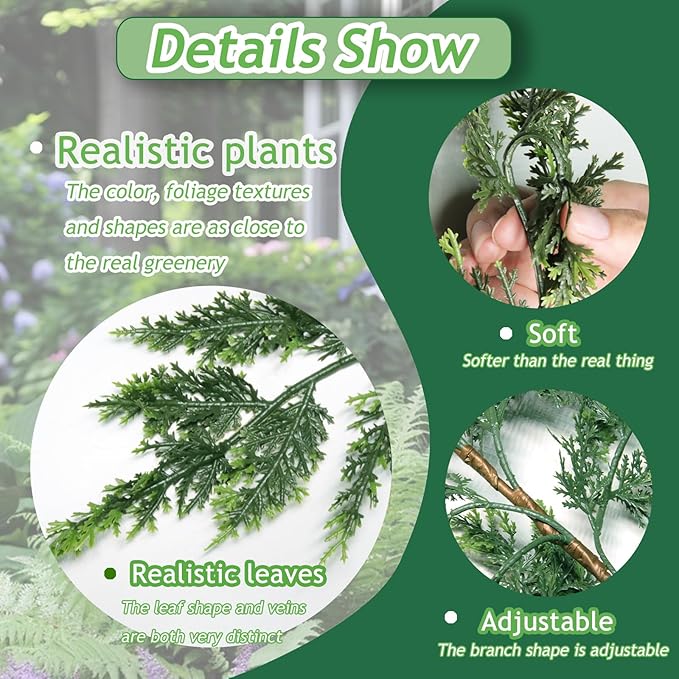 Grever 6 Feet Artificial Cedar Garland Real Touch Fake Evergreen Greenery Garland for Indoor and Outdoor Fireplace, Mantle, Door, Windows, Table, Stairs, Wall, Wedding and Holiday Decor
