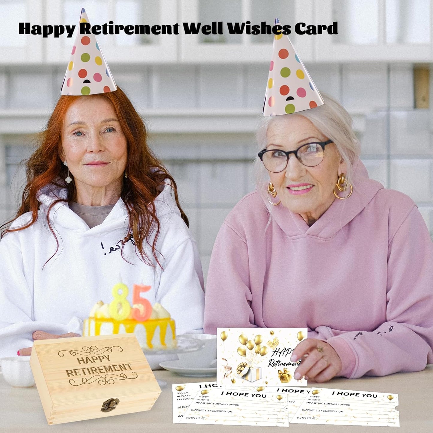 120PCS Retirement Card, Happy Wishes Card Box, Well Wish and Advice Congratulations Guest Book Cards, Retirement Party Favors and Going Away Party Decorations Supplies