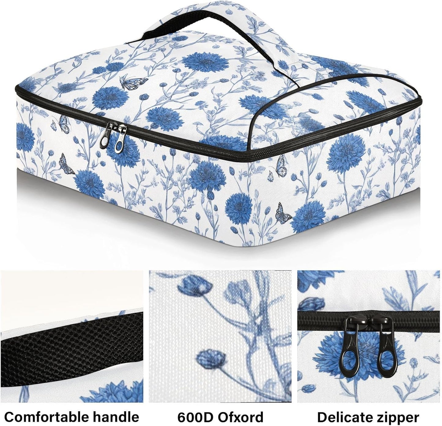 Casserole Carriers for Hot or Cold Food Reusable Casserole Dish Carrier Insulated Thermal Large Capacity Durable Perfect for Party Camping Family Gatherings Yellow Fish