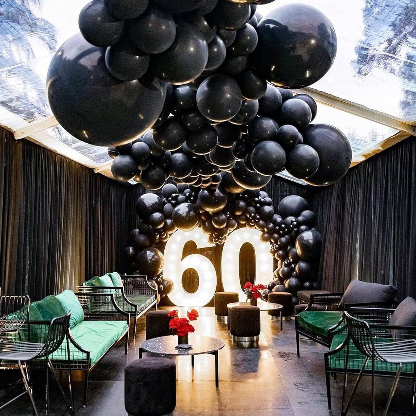 18 Inch Black Balloons Latex Party Balloons 20 Pack Big Black Thicker Balloons Large Round Helium Balloon for Christmas Thanksgiving Baby Shower Wedding Birthday Father's Day Party Decorations