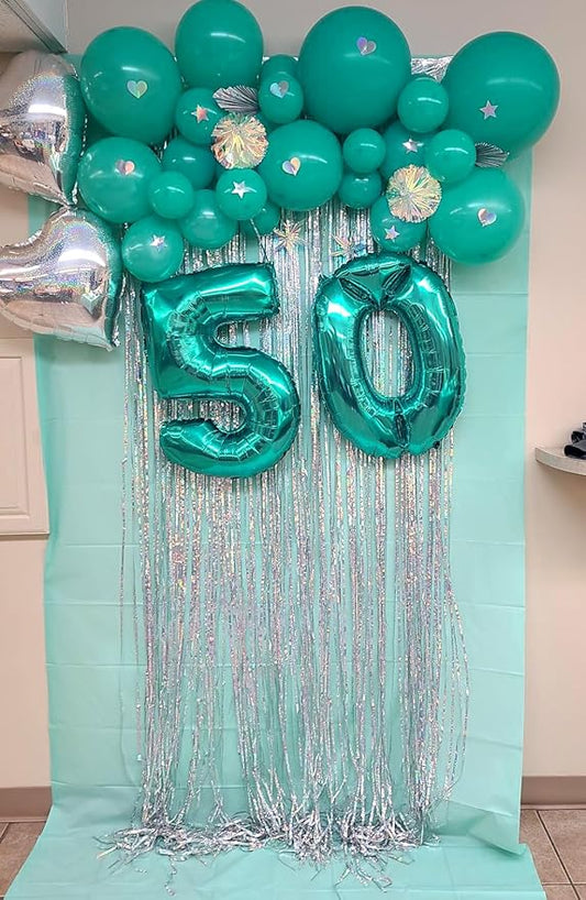 Number 0 Balloons 40 Inch Blue-green Number Balloons for 10 20 30 40 50 60 70 80 90 100 Numbers Balloon Birthday Decorations Wedding Event Baby Shower