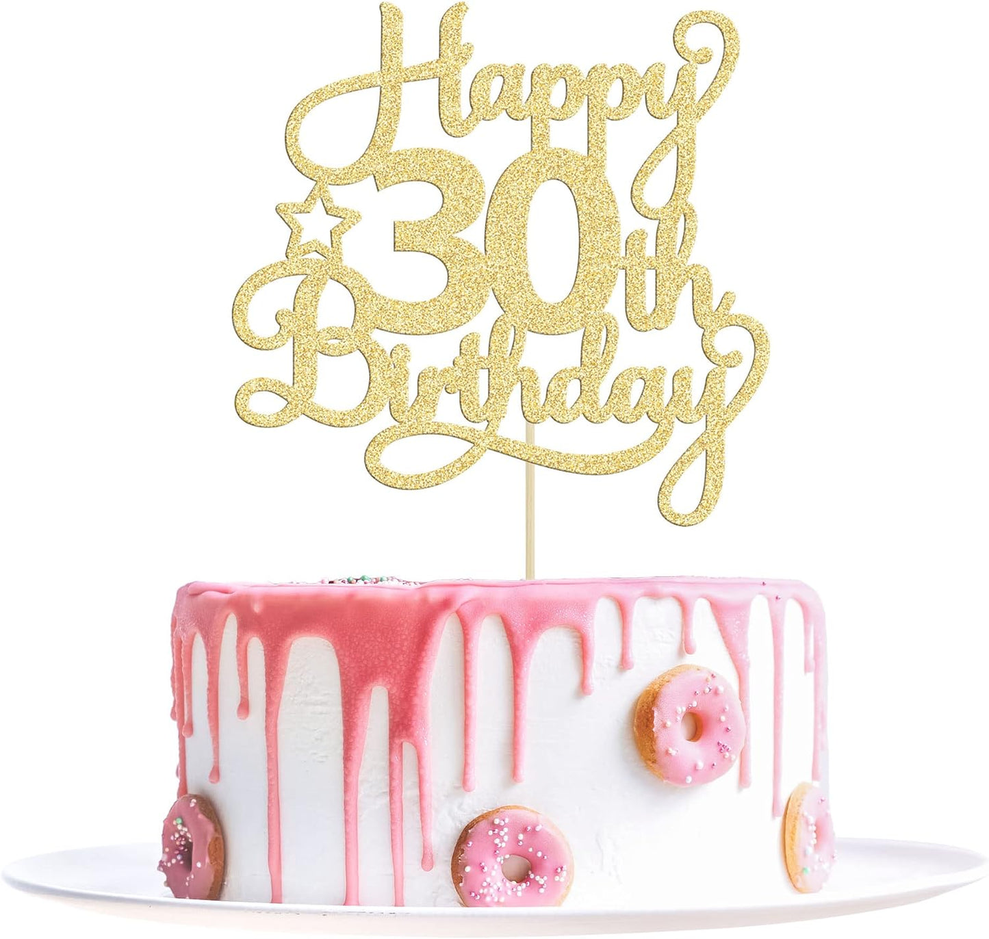 1 Pack Happy 30th Birthday Cake Topper Gold Glitter 30 & Fabulous Cheers to 30 Years Old 30th Birthday Cake Pick for Celebrating 30th Birthday Anniversary Party Cake Decorations Supplies