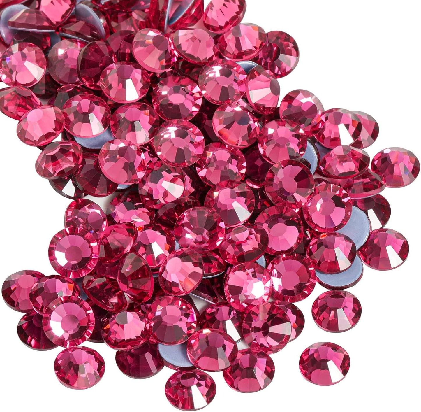Beadsland Hotfix Rhinestones, 288pcs Flatback Crystal Rhinestones for Crafts Clothes DIY Decorations,Rose, SS30, 6.3-6.5mm