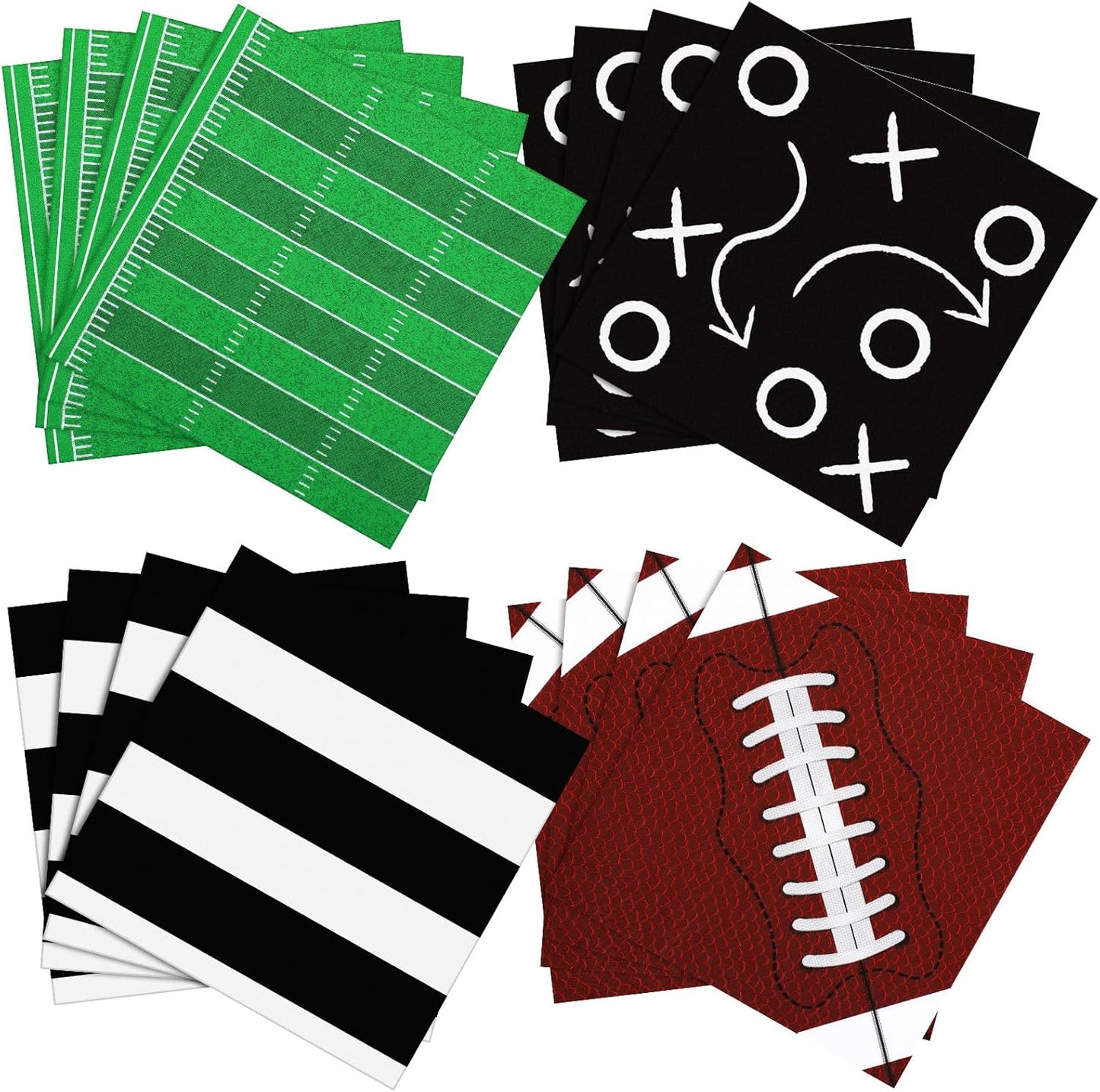 100 Pcs Football Themed Party Decorations Football Napkins Disposable 4 Designs Sports Party Supplies for Sports Game Events Supplies Birthday Tailgate Decorations