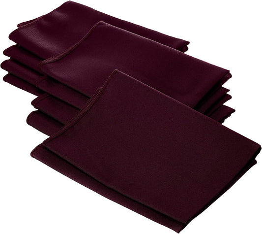 LA Linen 10-Pack Poly Poplin Napkin, Soft Cloth Napkins, Washable Reusable Napkins, Stain and Wrinkle Resistance Table Napkins for Dinner, Wedding, Parties, 18 by 18-Inch, Burgundy