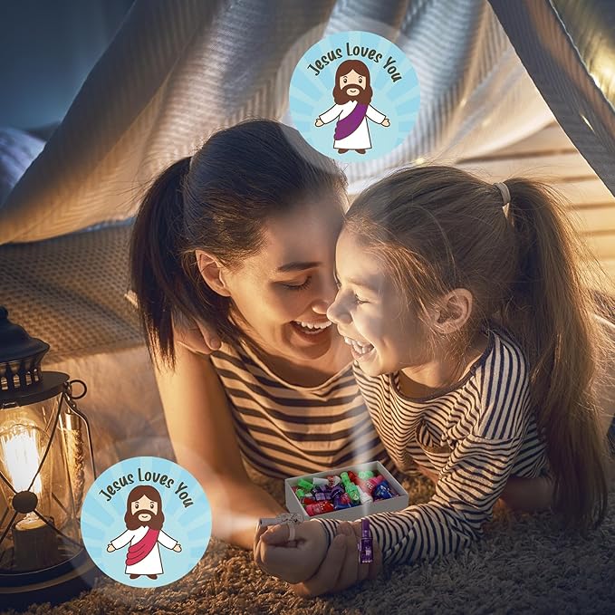 Tuanse 50 Pcs Jesus Loves You Finger Lights Gift Bulk Easter Sunday School Chursh Gifts Christian Bible Finger Lights Glow in The Dark Light to Hide and Seek for Easter Egg Stuffers Religious Baptism