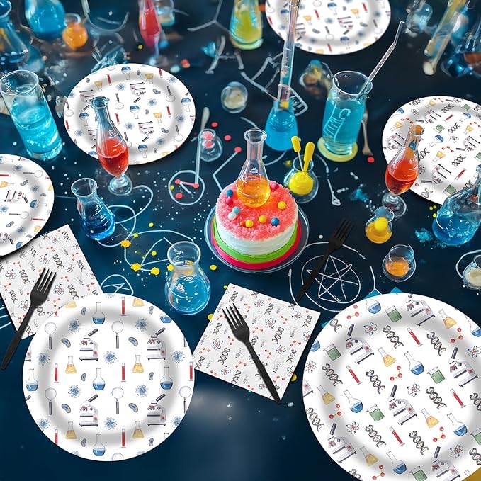 Science Party Decorations - Science Party Plates and Napkins for Kids Birthday Party, Serves 40 Guests