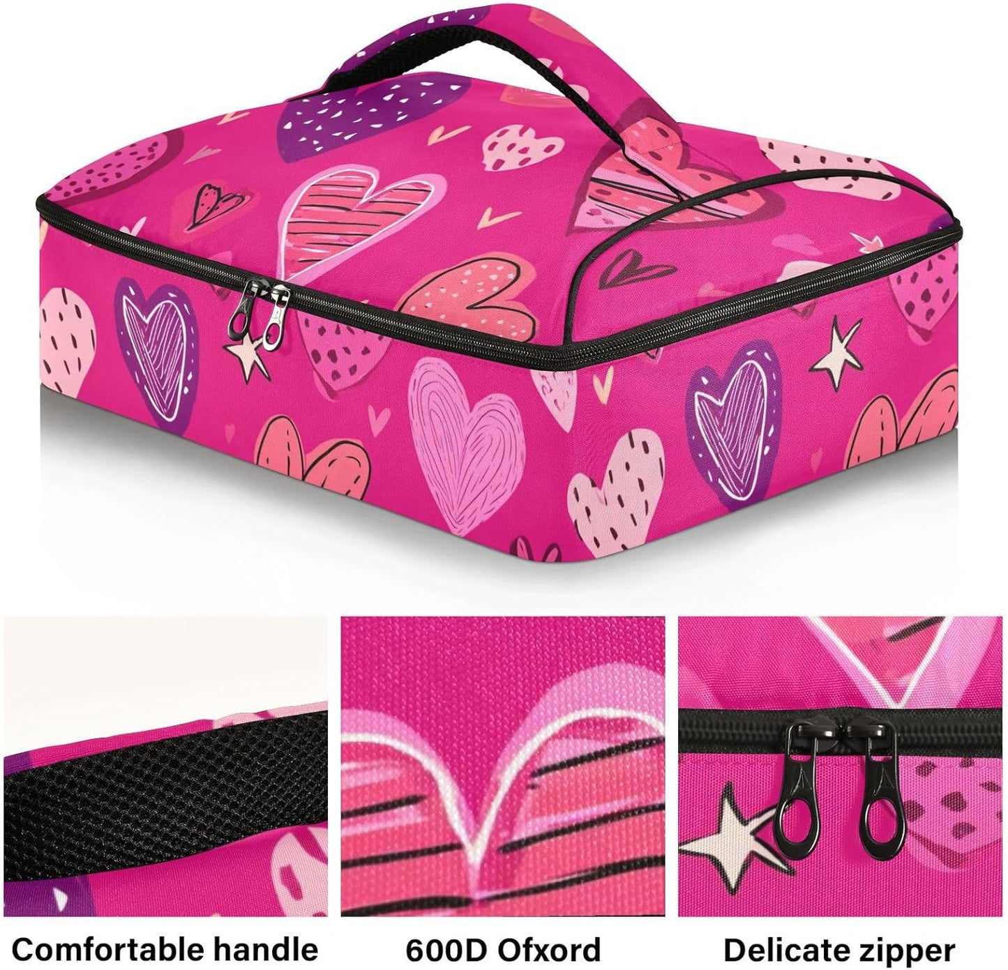 Casserole Carriers for Hot or Cold Food Reusable Casserole Dish Carrier Insulated Thermal Large Capacity Durable Perfect for Party Camping Family Gatherings Yellow Fish