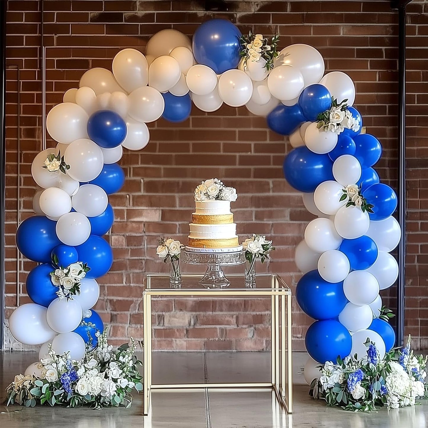 RUBFAC 129pcs Dark Blue Balloons Different Sizes 18 12 10 5 Inch for Garland Arch for Birthday Gender Reveal Baby Shower Graduation Party Decoration