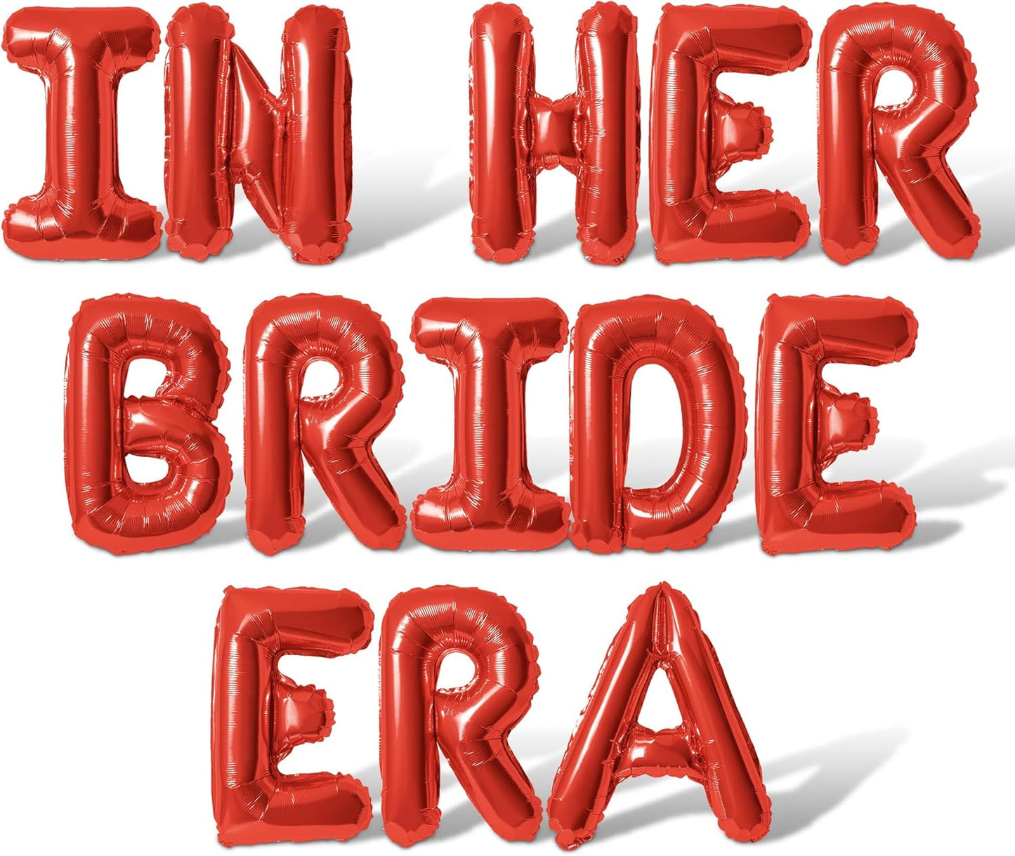 Letter Balloons - IN HER BRIDE ERA 16" Inch Alphabet Letters Foil Mylar Balloon Bachelorette Party Banner (Red)