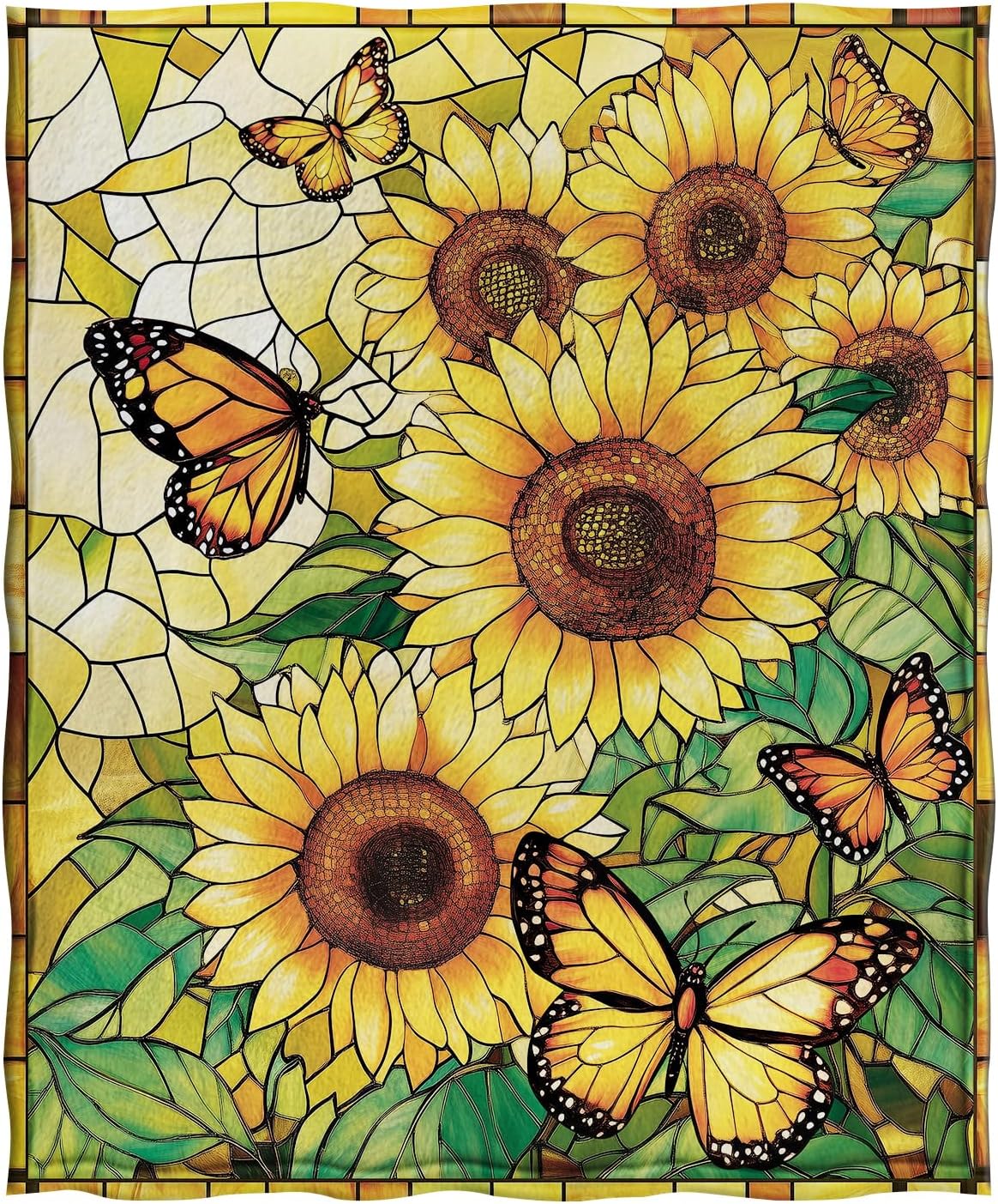 Jekeno Sunflower Gifts Blanket for Women Girls, Sunflowers Butterfly Throw Butterfly Decor Gifts for Sunflower Lovers Adult Kids, Cute Blanket for Home Living Room Bed Couch