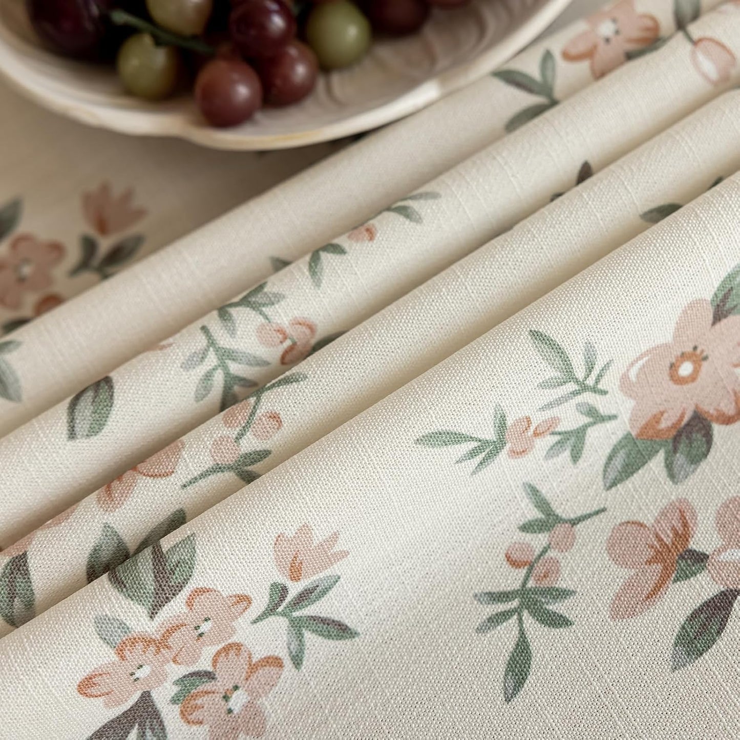 ENJOYBRIDAL Pink Floral Tablecloth - 60 x 102 Inch - Farmhouse Rectangle Table Cloth Boho Dining Washable Picnic Table Cover 8-10 Seats Vintage Kitchen Flower Camping Furniture Protector