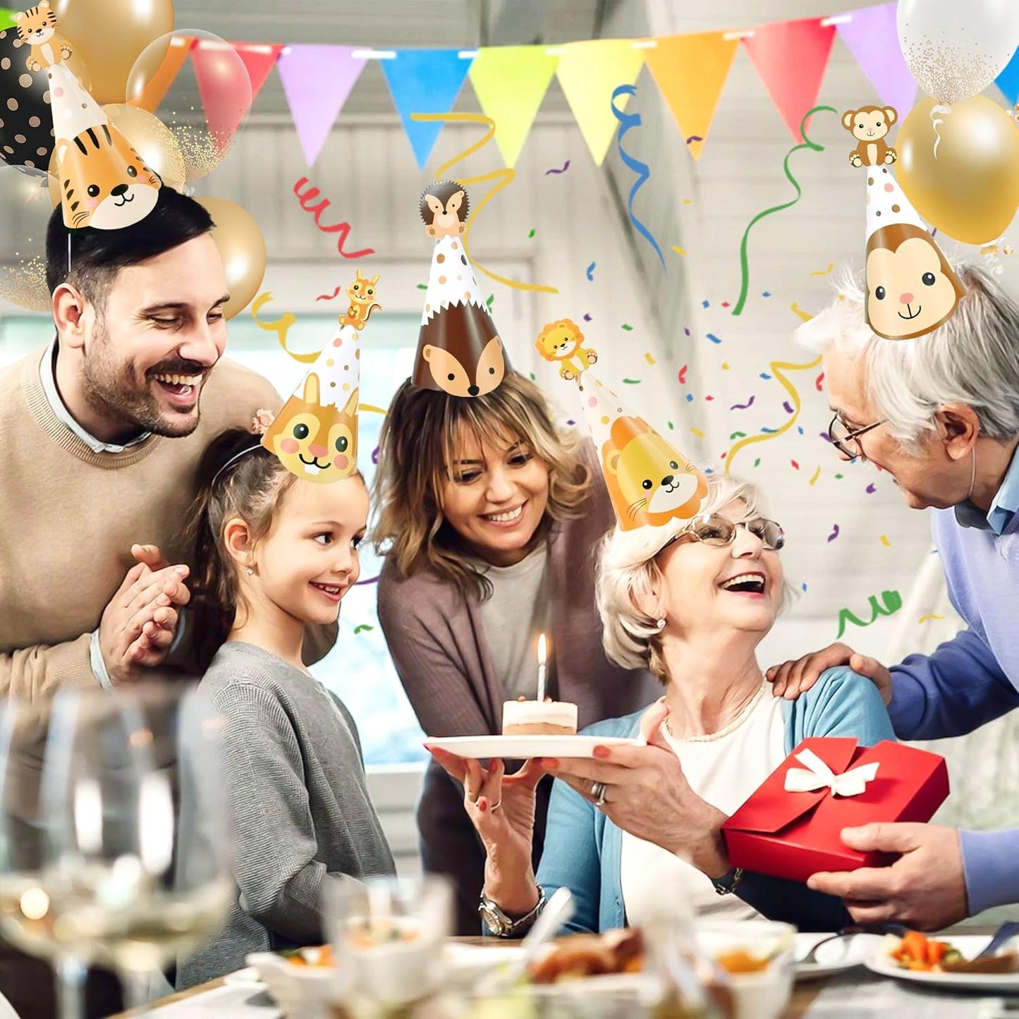 CANREVEL Party Hats for Kids and Adults, Party Supply for Party Decorations, Party Headwear for Birthday Celebration