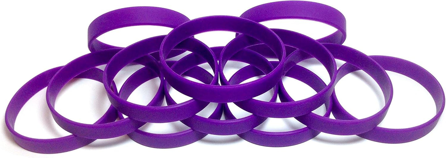 TheAwristocrat 1 Dozen (12) Multi-Pack Blank Rubber Wristbands Silicone Bracelets - Select from a Variety of Colors
