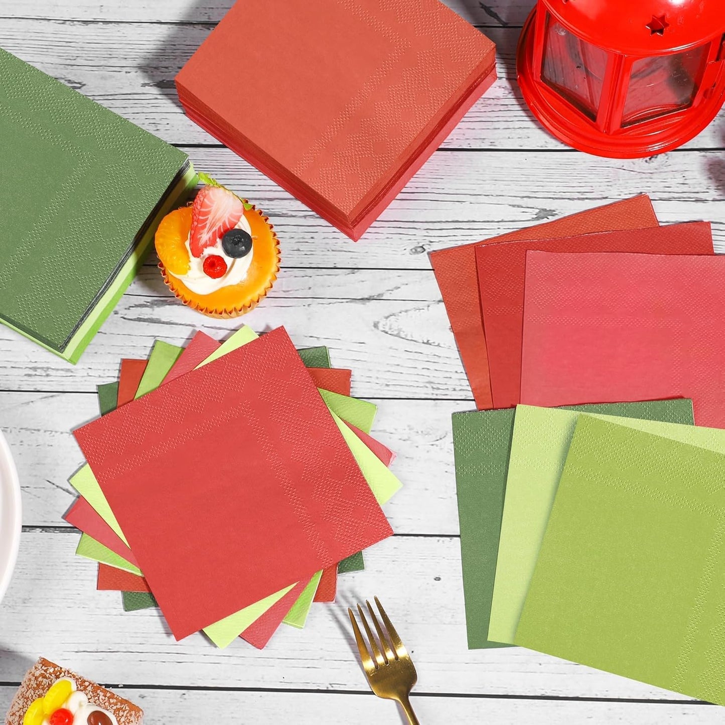 150 Pieces Christmas Paper Napkins Cocktail Napkin Christmas Beverage Napkins for Xmas Party Favors, 6 Colors