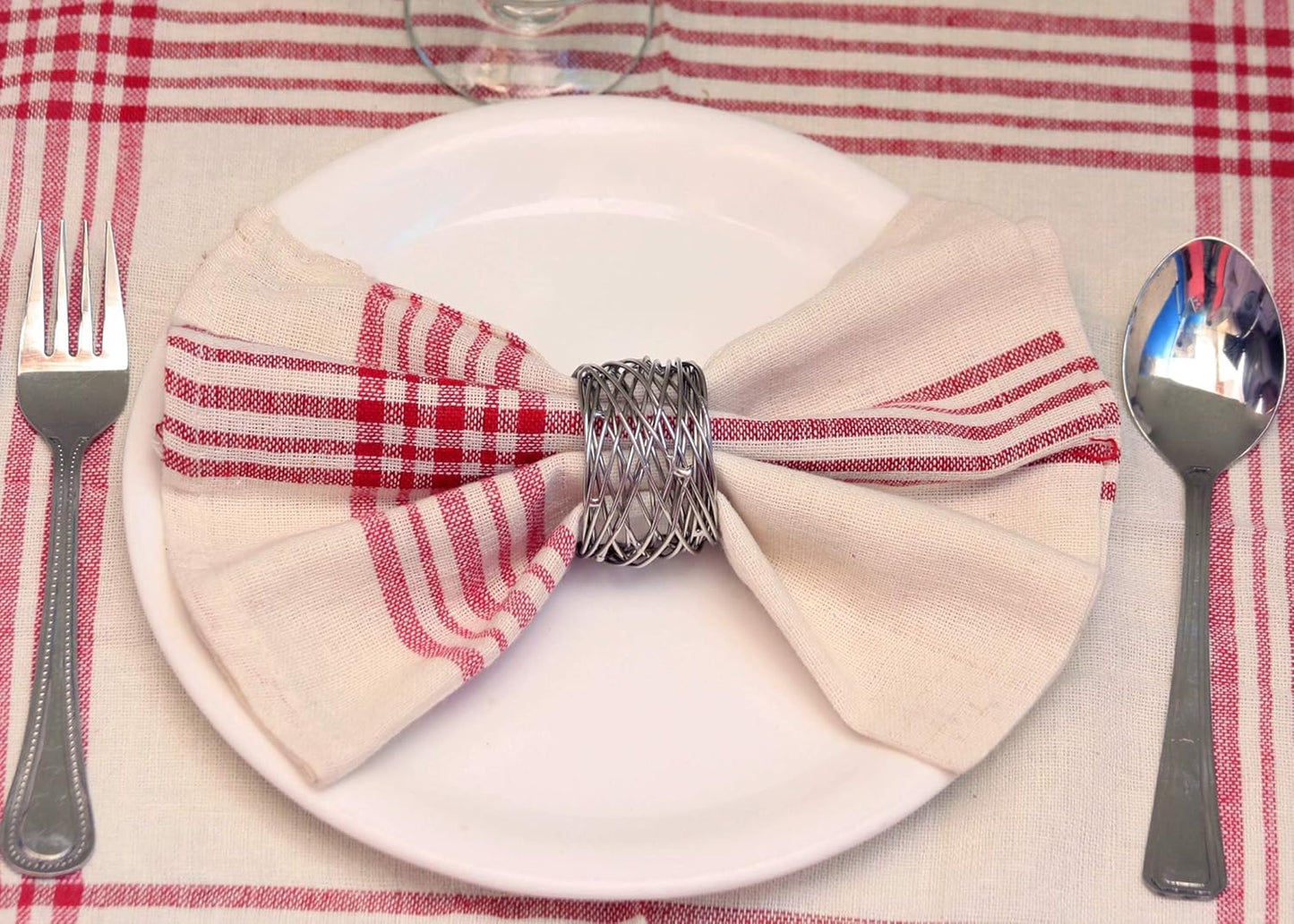 Napkin Rings-12-Piece Set of Premium 100% Metal, Rust-Resistant Tabletop Décor - Napkin Holders for Family Dinner, Wedding, Party, Decorations, Banquet, Party, Easter (Silver)- ALPHA Living HOME