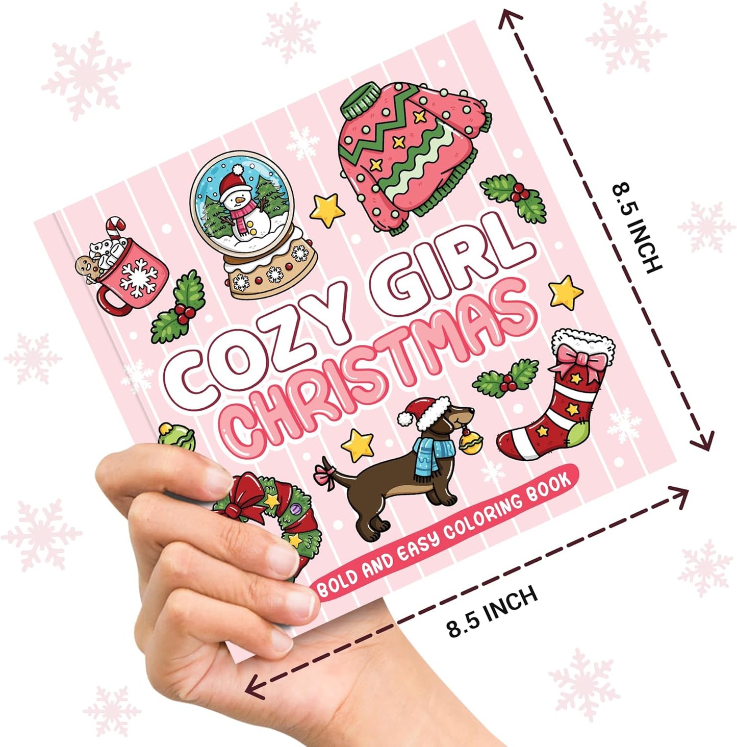 Brightenkidz Cozy Girl Christmas Coloring Book - Cute & Simple Adult Coloring Book with Bold and Easy Designs, Relaxation Hygge Winter Style - Cozy Christmas Holiday Gifts for Teens