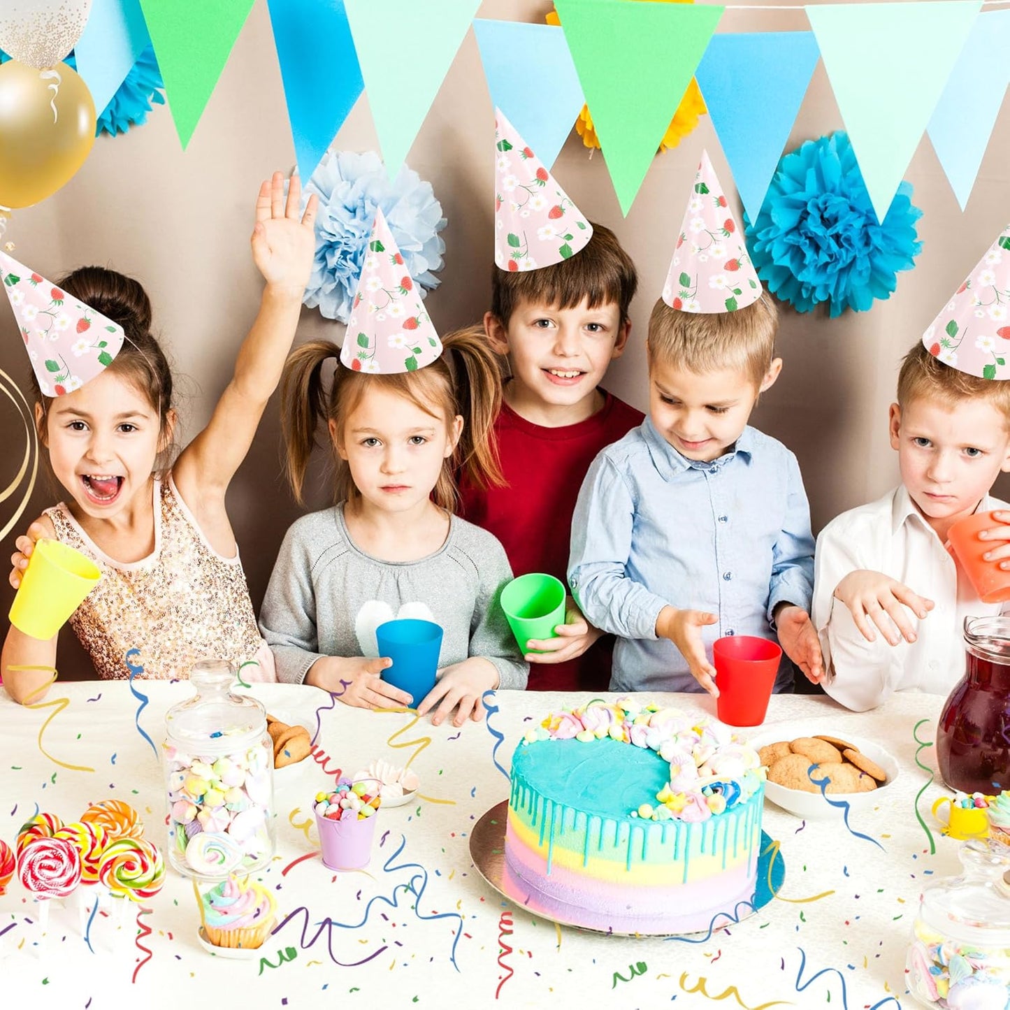 CANREVEL Party Hats for Kids and Adults, Party Supply for Party Decorations, Party Headwear for Birthday Celebration