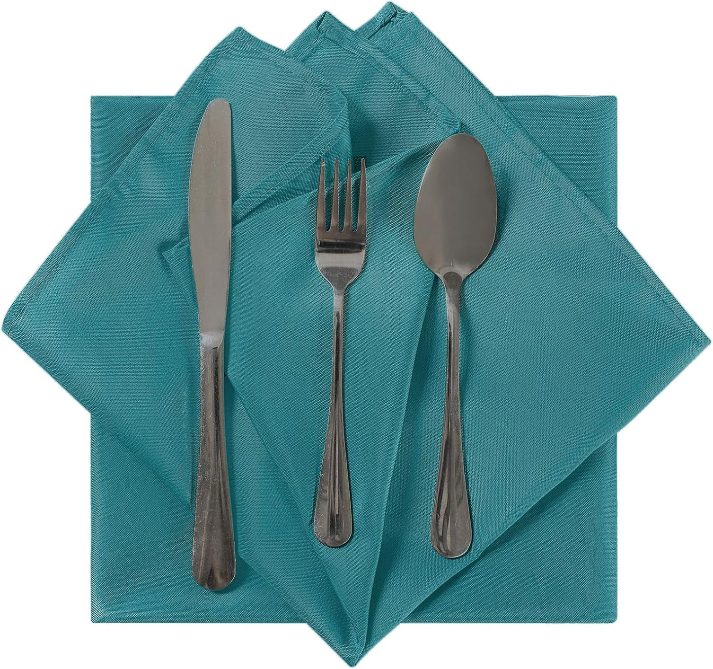 Cloth Napkins 17x17 inch Washable Polyester Dinner Napkins Soft Table Napkins for Wedding Party Dining Banquet(Teal,50PCS)