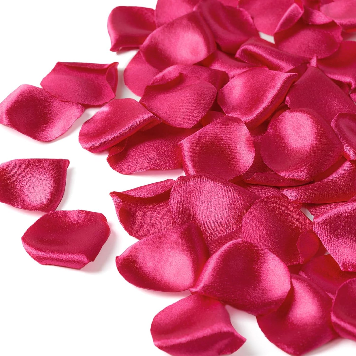 TINGE TIME 300pcs Silk Rose Petals Hot Pink Heart Flower Petals for Wedding Flower Girl Basket Aisle Scatter Dinner Table Centerpieces Party Confetti Bridal Shower Romantic Night Decoration