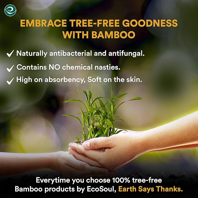 Eco Soul Bamboo Paper Towel Set Of 6 Rolls |150 Sheets Per Roll | Ultra Absorbent, Eco-Friendly, Sustainable, Food Safe Kitchen Paper Towel