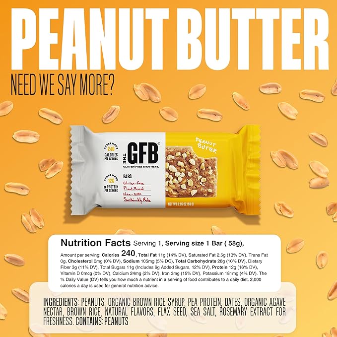 The GFB Variety Pack Protein Bars - Gluten Free, Plant Based, Non GMO, Sustainably Made – Ridiculously Tasty, Healthy, Vegan, Nutrition Snack Protein Bars, 2.05 oz (10 Count)