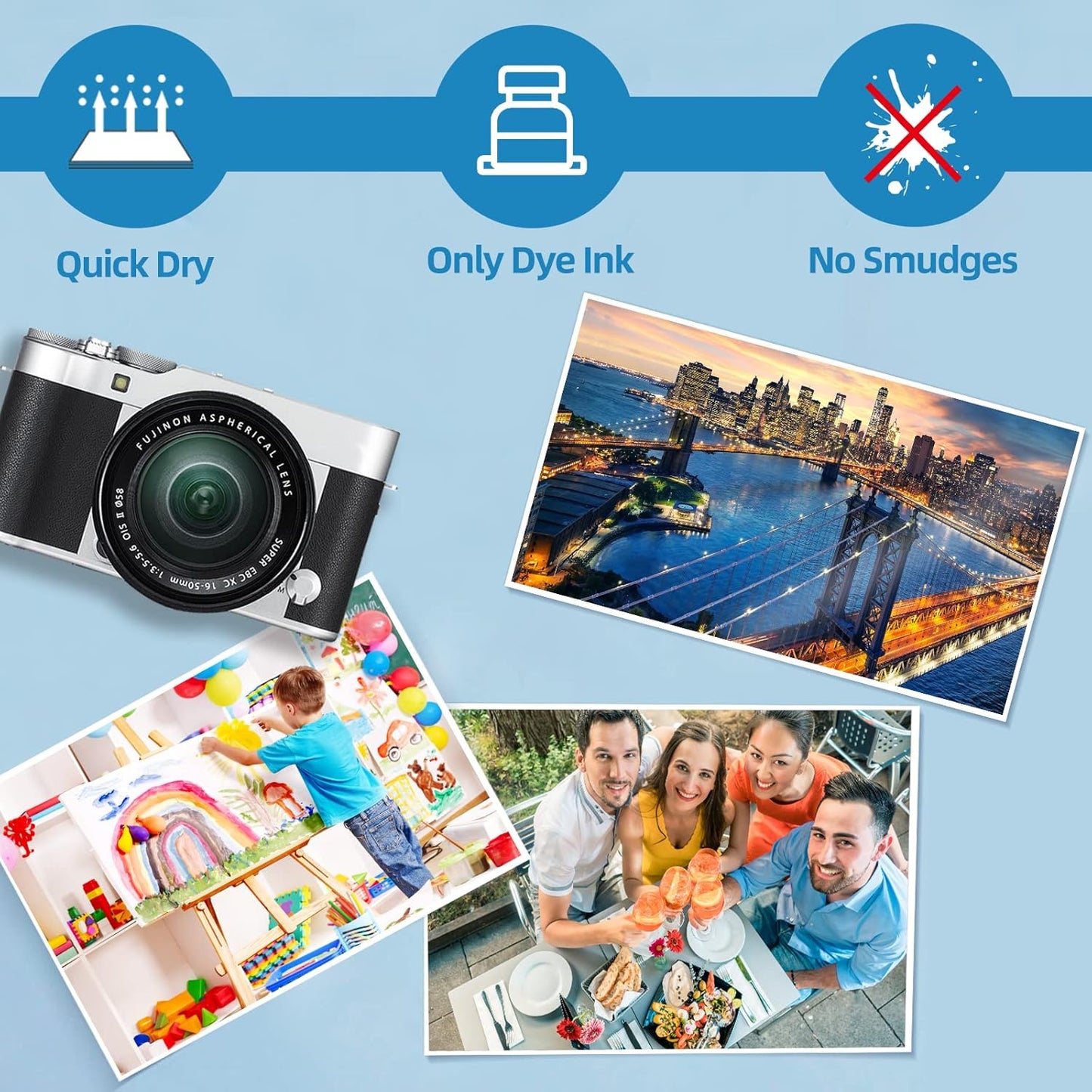 Uinkit 100 Sheets Heavyweight Thick Glossy Photo Paper Single side 8.5x11 Inkjet 68lb 260Gsm DIY Greeting Card Placemat Craft Project Signage Christmas Poster 11.8Mil for Inkjet printer