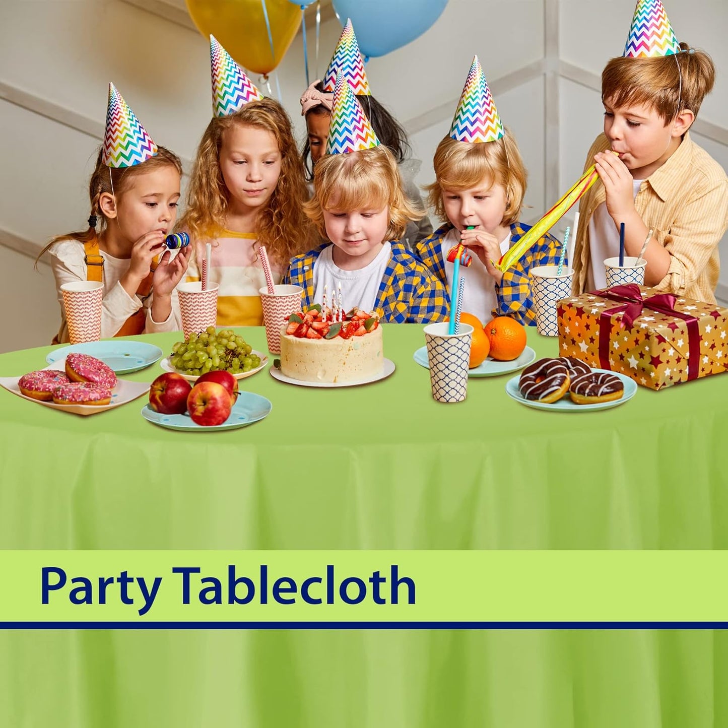 Lime Green Disposable Plastic Tablecloth for Round Tables (36 Pack) Table Cloths for Parties, Events & Weddings, Indoors & Outdoors, 84 inches, Plastic Table Cover