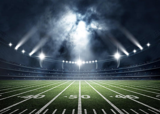 BELECO 20x10ft Fabric Football Field Backdrop Sports Stadium Auditorium Light Sport Background Football Theme Party Decorations Newborn Birthday Kids Adults Photo Booth Shooting Studio Props