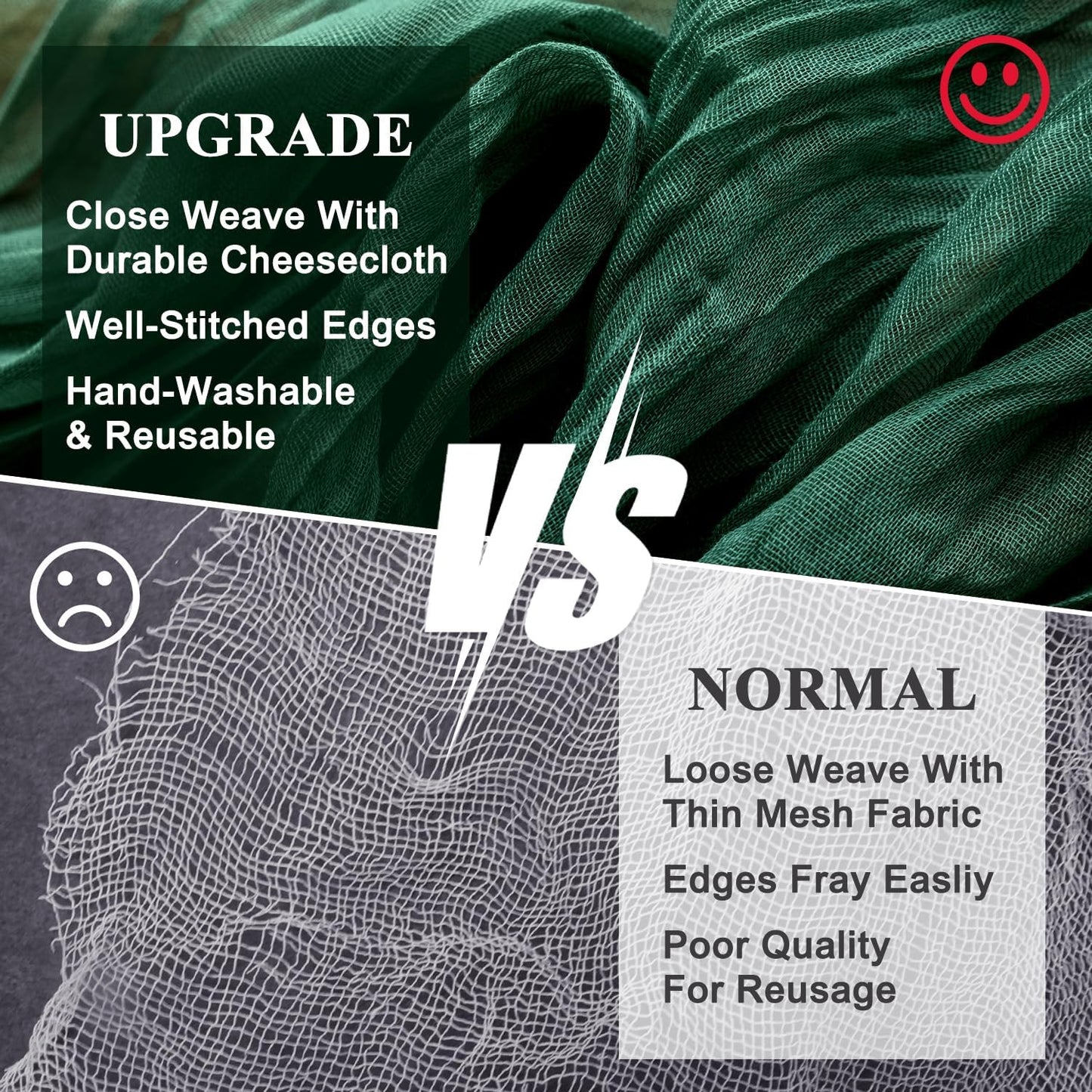 Wokceer Cheesecloth Table Runner 2Pack 10FT Emerald Green Christmas Boho Gauze Cheese Cloth Table Runner for Party Easter Rustic Sheer Table Runners for Baby Bridal Shower Wedding Table Decor