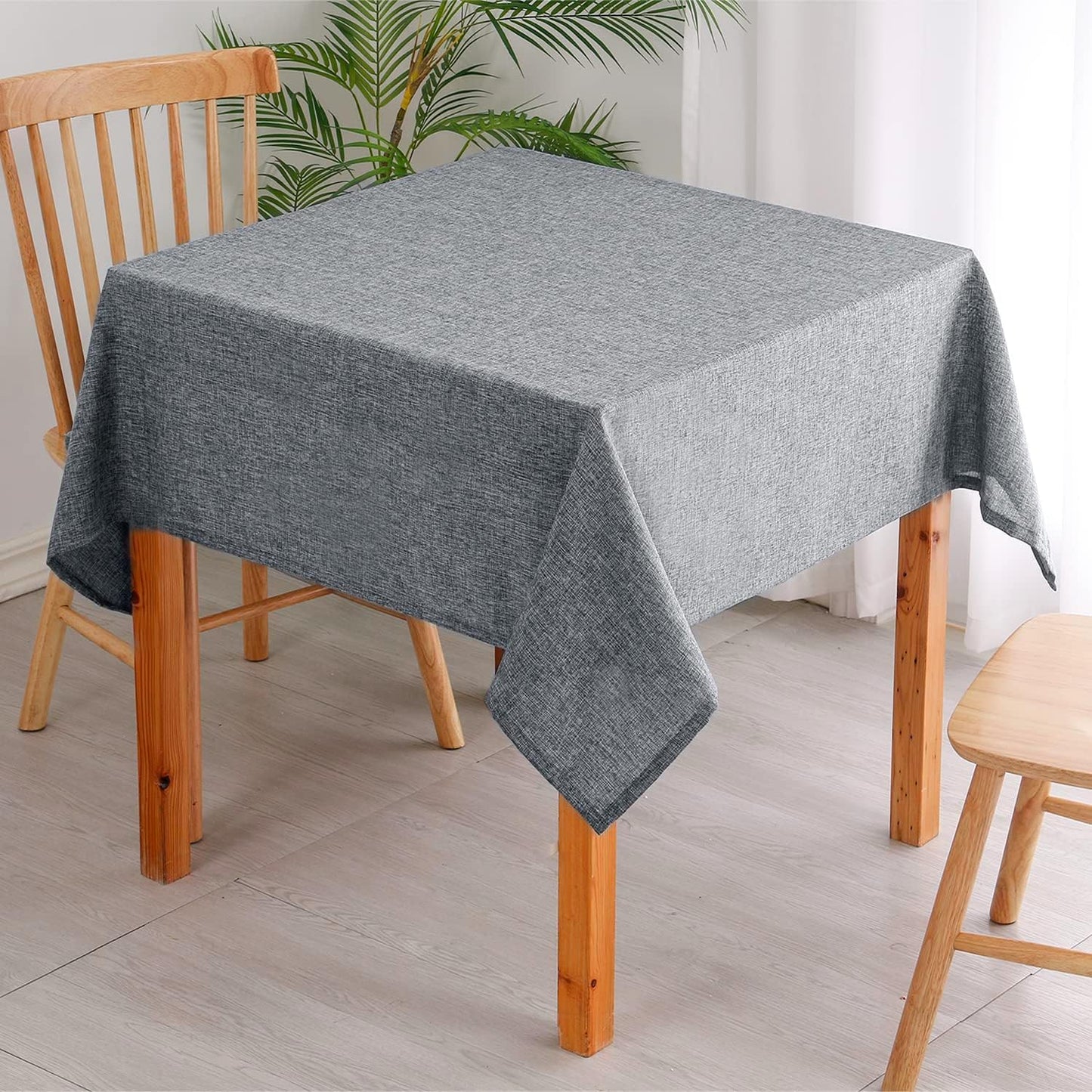 Hiasan Faux Linen Rectangle Tablecloth - Wrinkle and Stain Resistant Washable Table Cloth for Kitchen Dining Room Holiday Table Cover for Party Dinner, Grey, 30 x 60 Inch