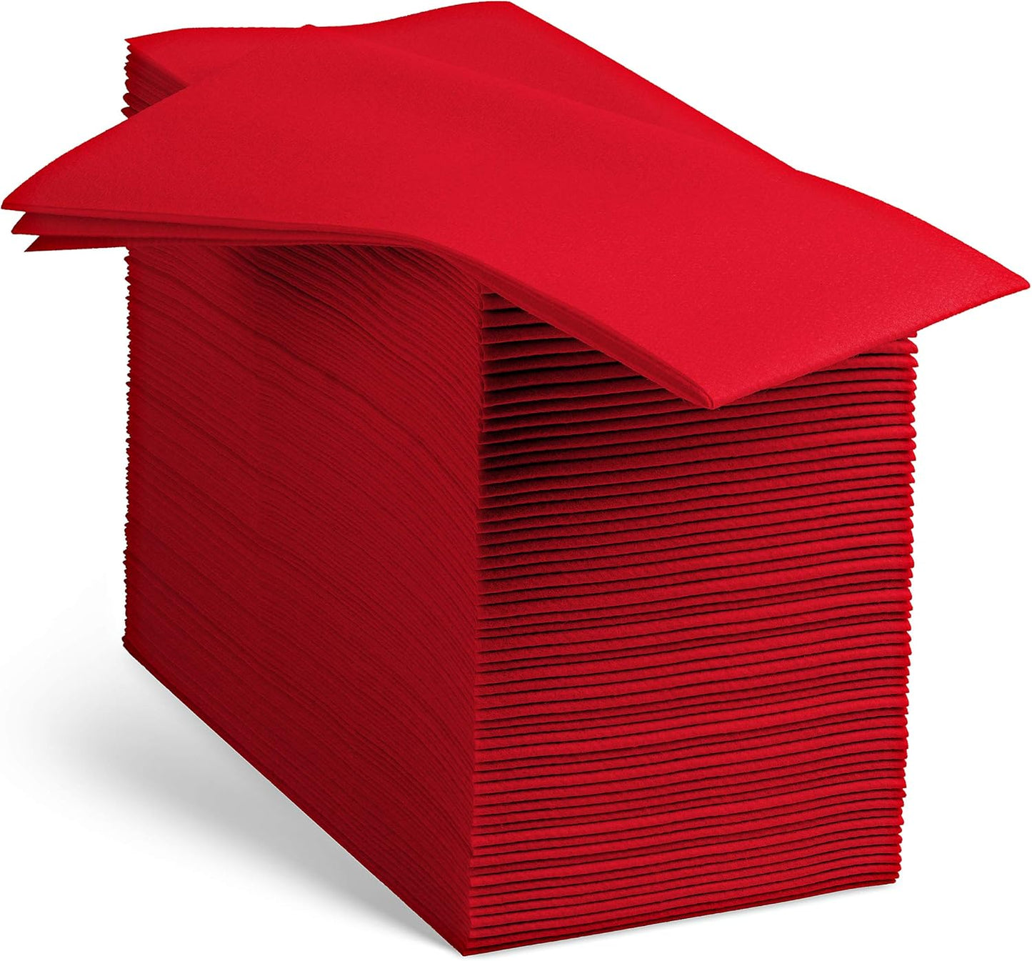 Linen-Feel Colored Paper Napkins - Decortive Cloth-Like Red Dinner Napkins - Soft And Absorbent. For Kitchen, Party, Wedding, Bathroom Or Any Occasion. (Pack of 100)
