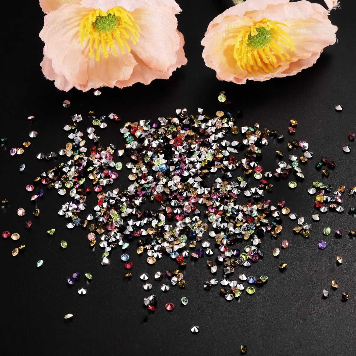 PATIKIL 14000Pcs Wedding Table Scatter Confetti Crystals 3mm Acrylic Diamonds Vase Fillers Gems for Table Centerpiece Decorations Bridal Shower Party, Rose Red AB