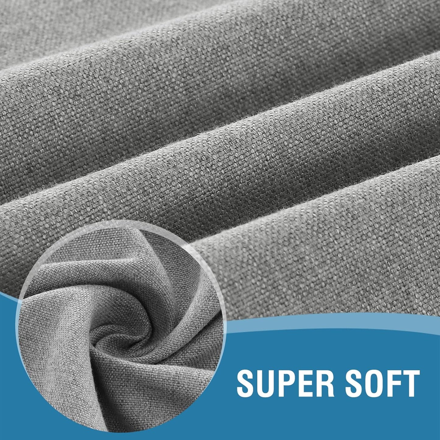 H.VERSAILTEX Linen Textured Tablecloth Round 70 inch Waterproof Decorative Table Cloth Spill-Proof Linen Look Cover for Party Table Extra Soft and Thick Fabric Wrinkle Free, Heather Gray