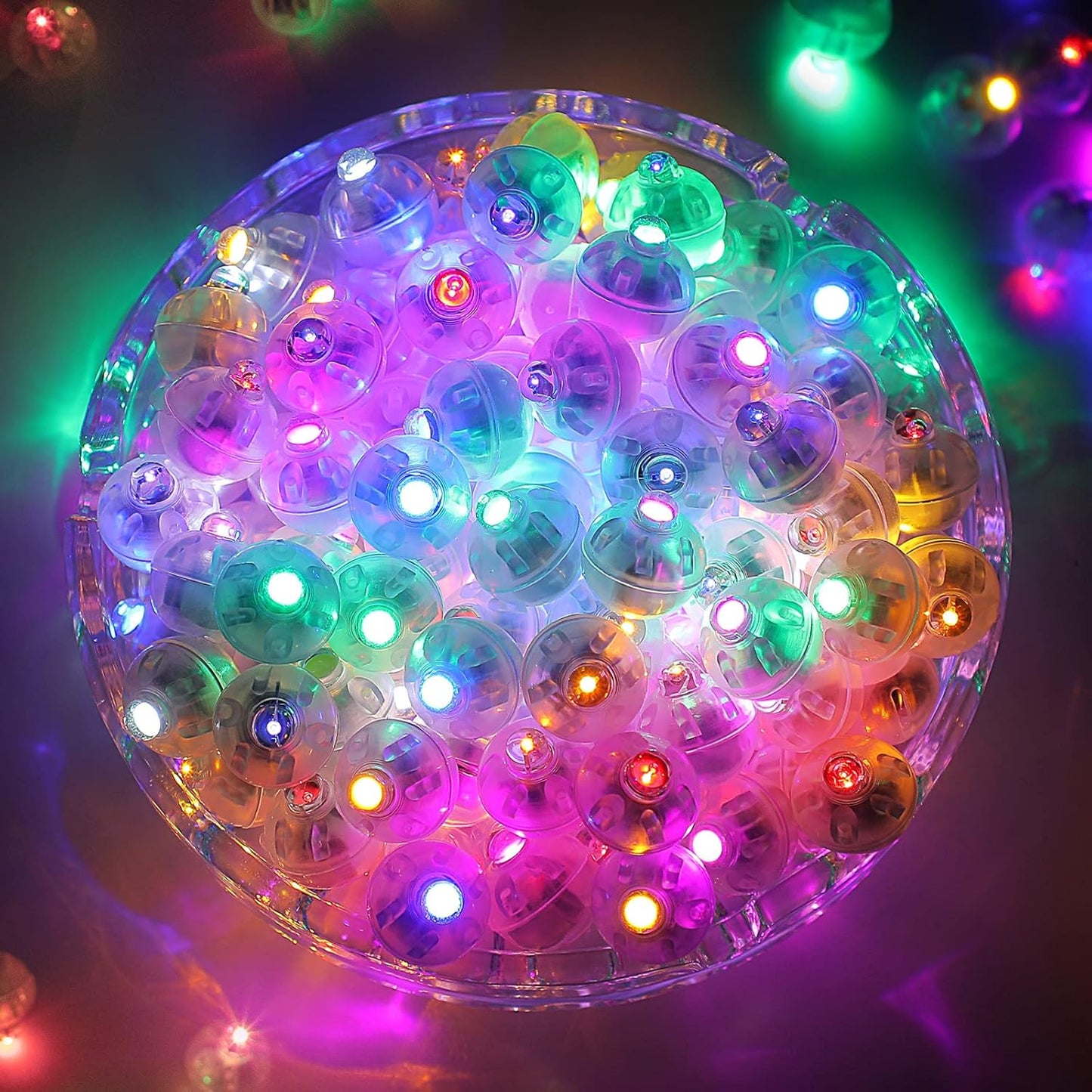 ZGWJ 200PCs Mini Led Lights,Led Balloons for Party Decorations Neon Party Paper Lantern Easter Eggs Birthday Party Wedding Halloween Christmas Decoration
