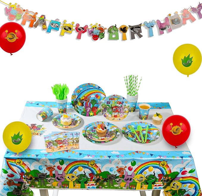 229 PCS Birthday Party Supplies Set – Complete Birthday Decorations with Balloons, Banner, Tablecloth, Cake Toppers, Stickers & Backdrop – Fun Decorations for Kids & Fans