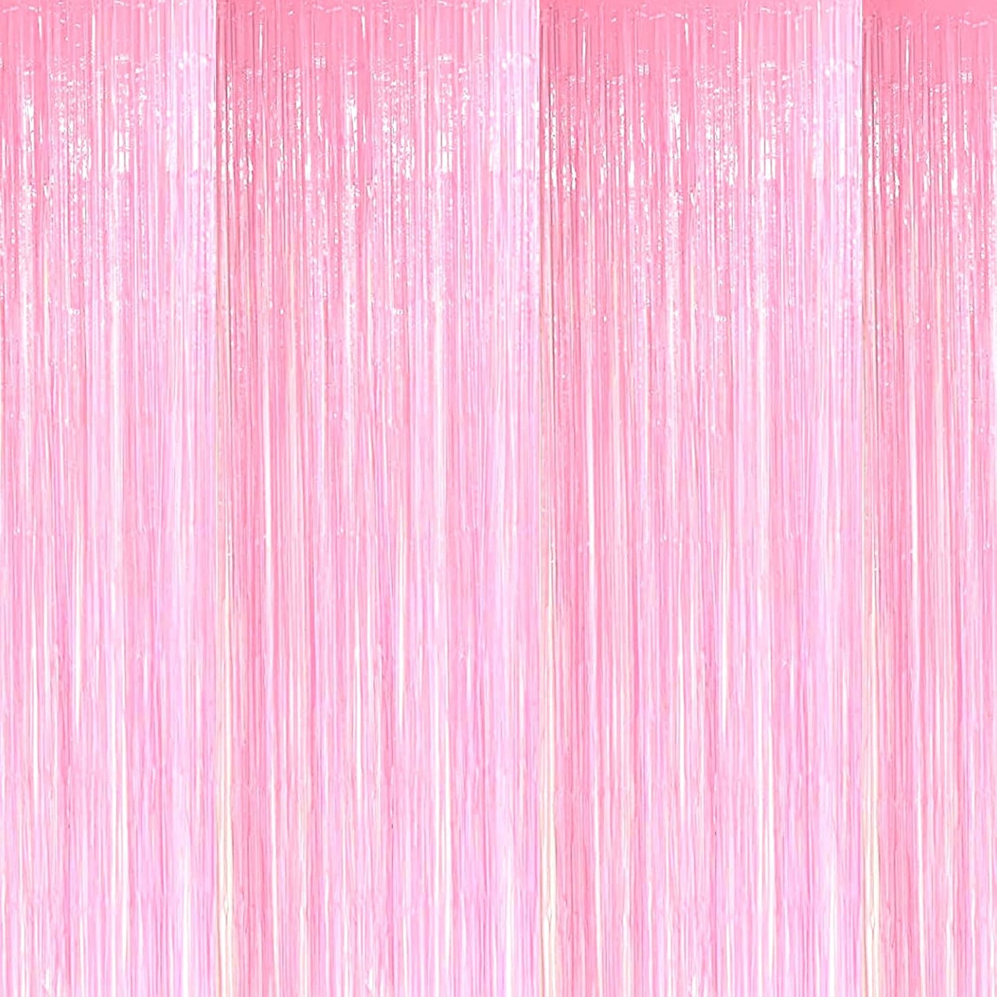 4 Pack Pink Foil Fringe Curtain Backdrop, 3.28Ft x 6.56Ft Metallic Tinsel Foil Fringe Streamers Curtains for Photo Booth, Wedding, Thanksgiving, Birthday, Christmas, Halloween Party Decoration
