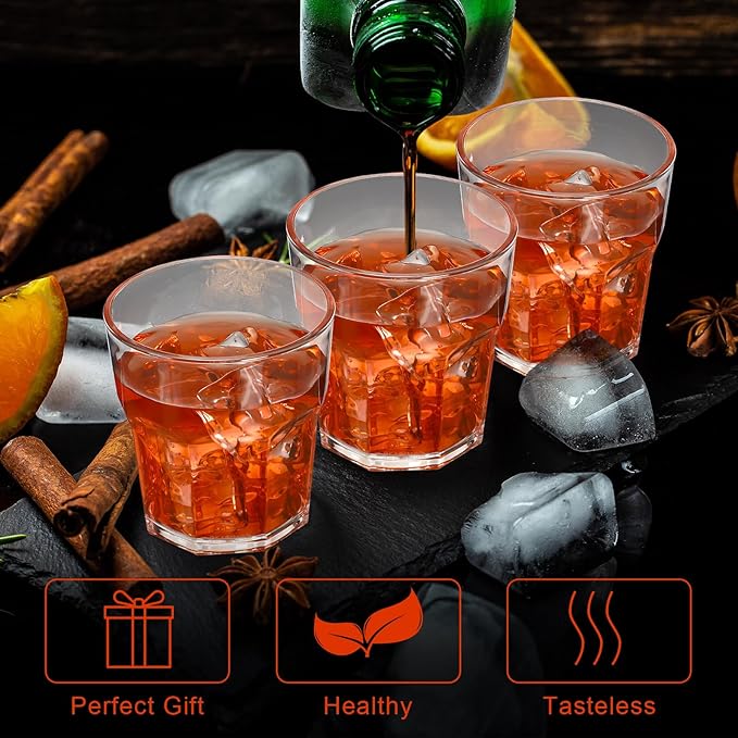 Tioncy 50 Pcs Acrylic Drinking Glasses 4.5 oz Small Whiskey Glass Clear Shot Glasses Bulk Unbreakable Stackable Mixed Drinkware Mini Beer Mug for Oktoberfest Drinking Bars Wine Vodka