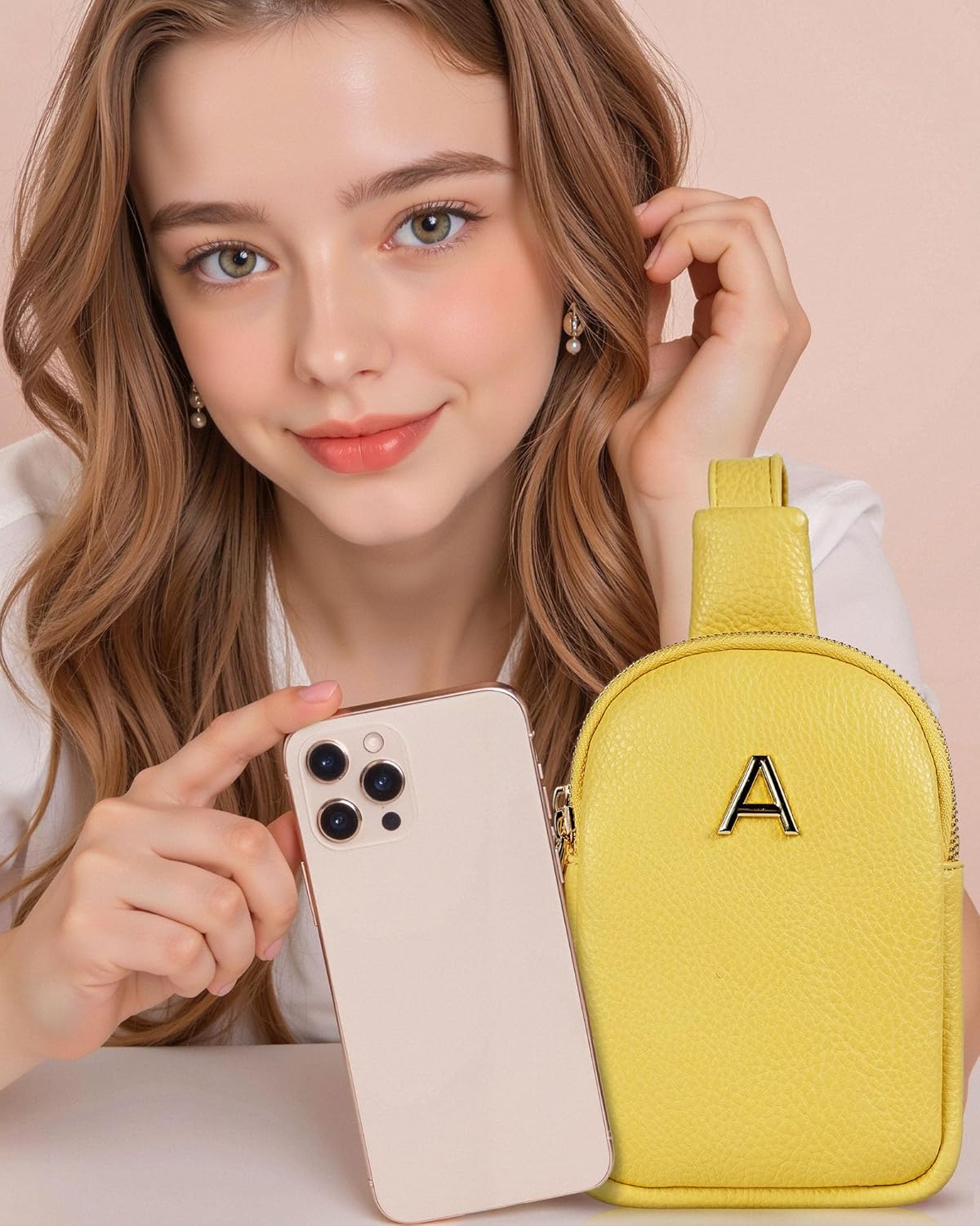 Bridesmaid Flower Girl Gifts, Monogram Crossbody Purse for 8 9 10 11 12 13 14 15 16 Years Old Girls, Mini Sling Bag Crossbody, Cool Stuff for Teen Girls, Teachers Gifts, Stylish Trendy Stuff