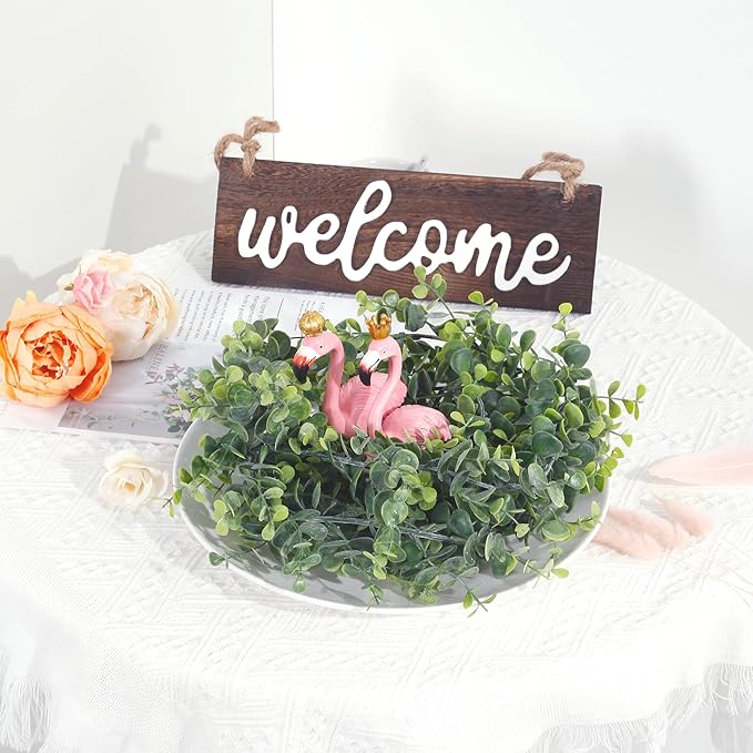 Sggvecsy Artificial Eucalyptus Garland 3 Pack Fake Eucalyptus Greenery Garland Faux Hanging Plants Artificial Vines, 5.6 Feet/Strand for Wedding Backdrop Arch Wall Table Party Outdoor Festival Decor
