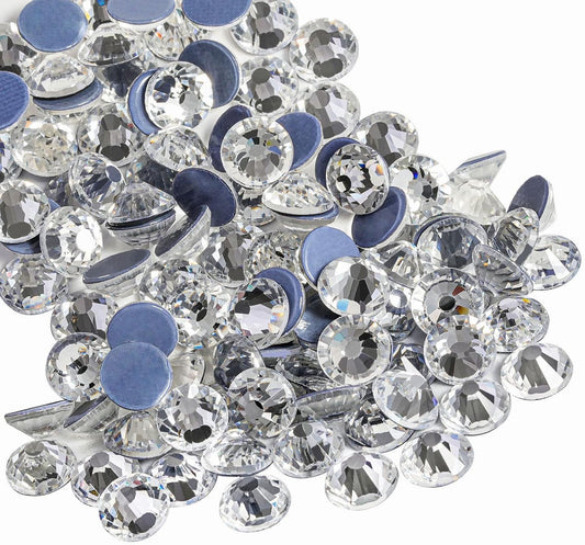Beadsland Hotfix Rhinestones, 1440pcs Flatback Crystal Rhinestones for Crafts Clothes DIY Decoration, Crystal, SS12, 3.0-3.2mm